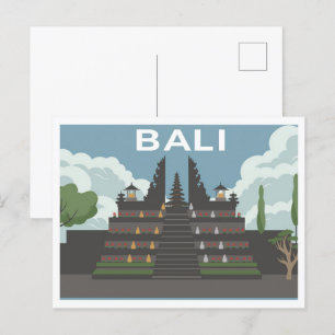 Carte Postale Temple Besakih Bali Indonésie illustration de voya