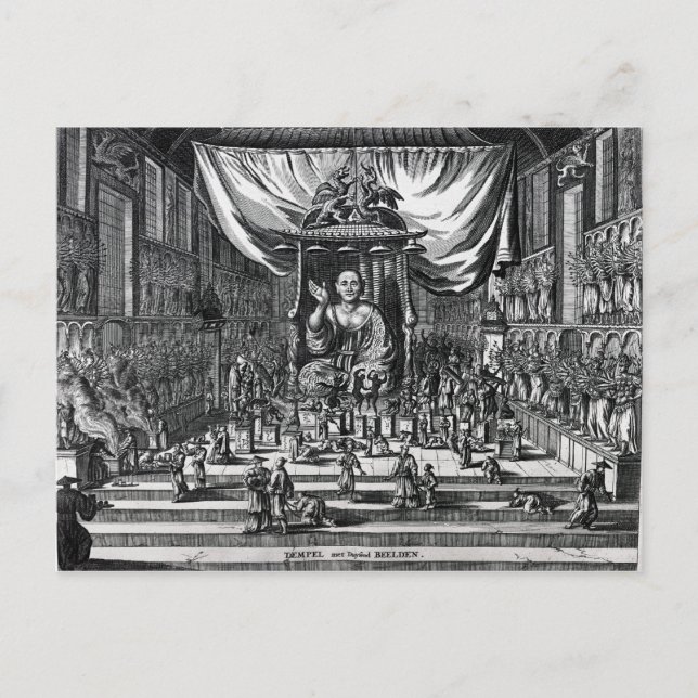 Carte Postale Temple bouddhiste, illustration (Devant)