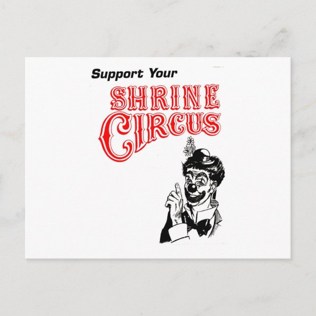 Carte Postale Temple Cirque Clown (Devant)