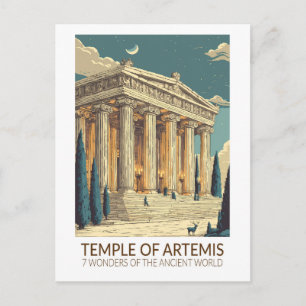 Carte Postale Temple d'Artémis Sept Merveilles du Monde Art