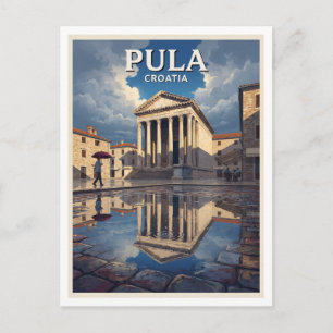 Carte Postale Temple d'Auguste, Pula Croatie Voyage