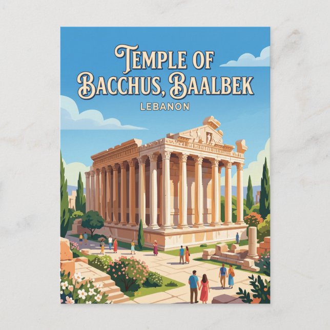 Carte Postale Temple de Bacchus Liban (Devant)
