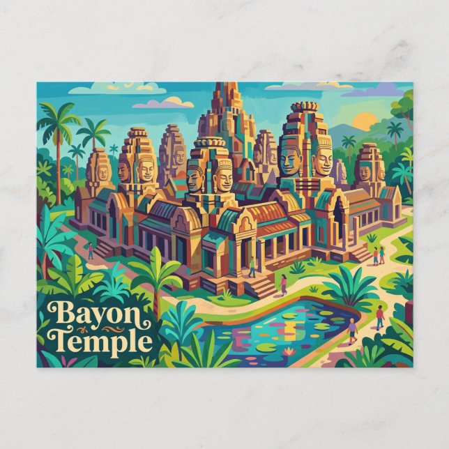 Carte Postale Temple de Bayon Cambodge (Devant)
