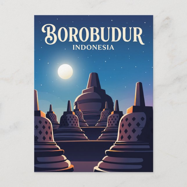 Carte Postale Temple de Borobudur Indonésie (Devant)