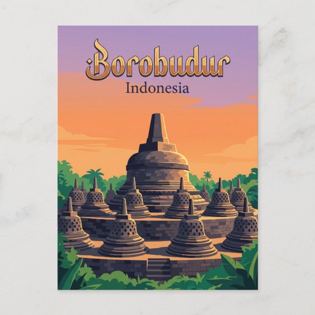 Carte Postale Temple de Borobudur Indonésie (Devant)
