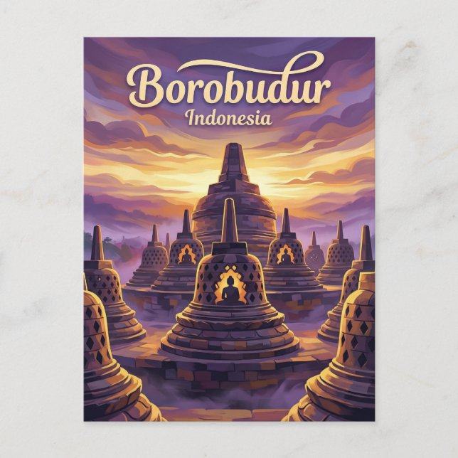 Carte Postale Temple de Borobudur Indonésie (Devant)