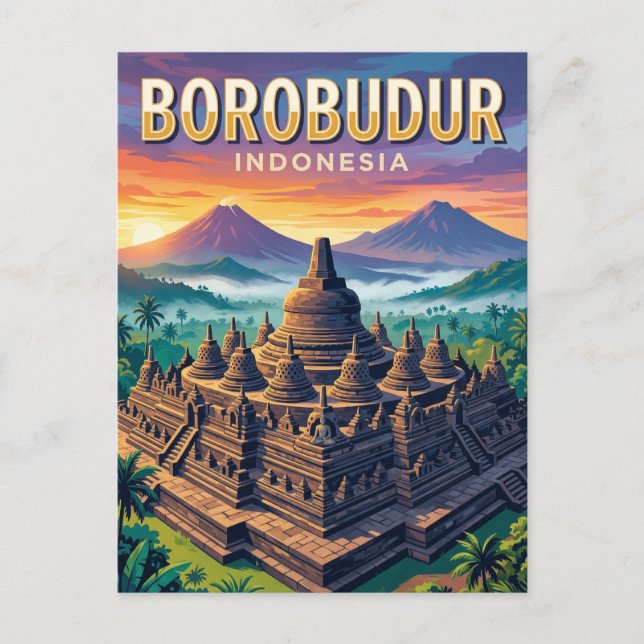 Carte Postale Temple de Borobudur Indonésie (Devant)