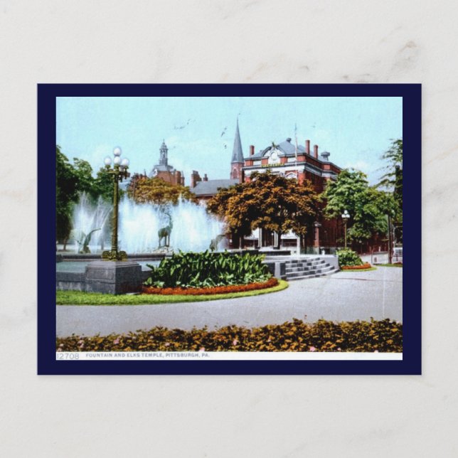 Carte Postale Temple de la Fontaine et des Elks, Pittsburgh 1913 (Devant)