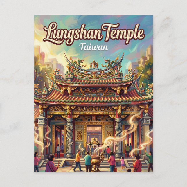 Carte Postale Temple de Lungshan Taïwan (Devant)