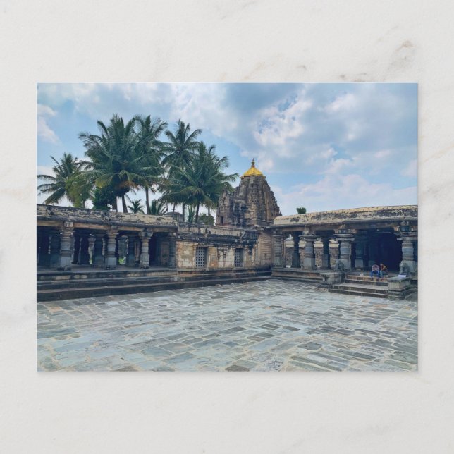 Carte Postale Temple de pierre à Belur, Karnataka, Inde (Devant)