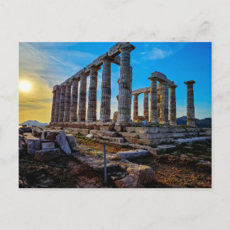 Carte Postale Temple de Poséidon, cap Sounion, Grèce