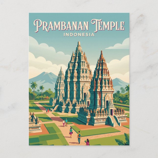Carte Postale Temple de Prambanan Indonésie (Devant)