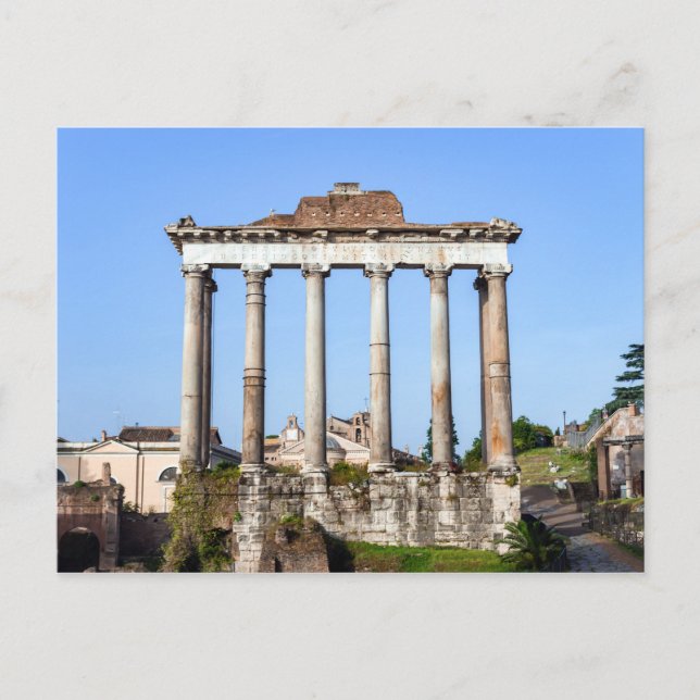 Carte Postale Temple de Saturne dans le Forum Romain - Rome, Ita (Devant)