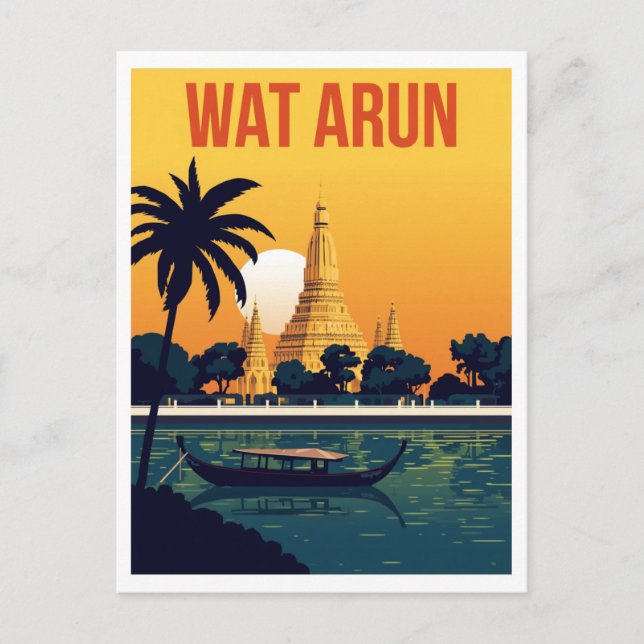 Carte Postale Temple de Wat Arun au coucher du soleil (Devant)