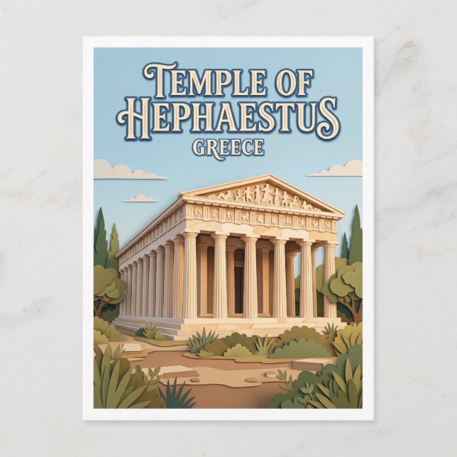 Carte Postale Temple d'Héphaïstos Athènes Grèce (Devant)