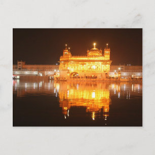 Carte Postale Temple d'or d'Amritsar nord de l'Inde la nuit