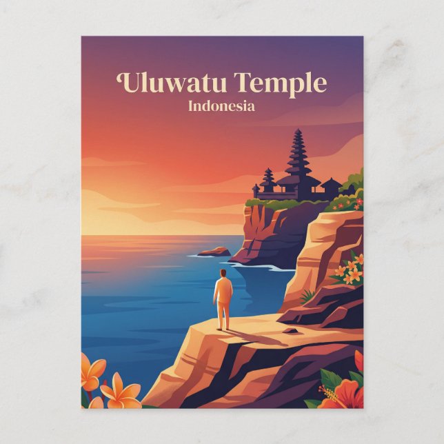 Carte Postale Temple d'Uluwatu Indonésie (Devant)
