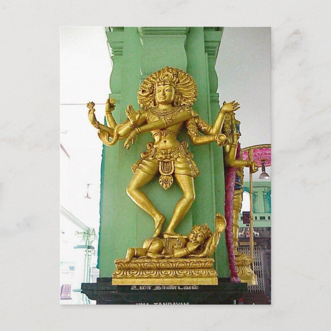 Carte Postale Temple hindou chettiar, dieu hindou (Devant)