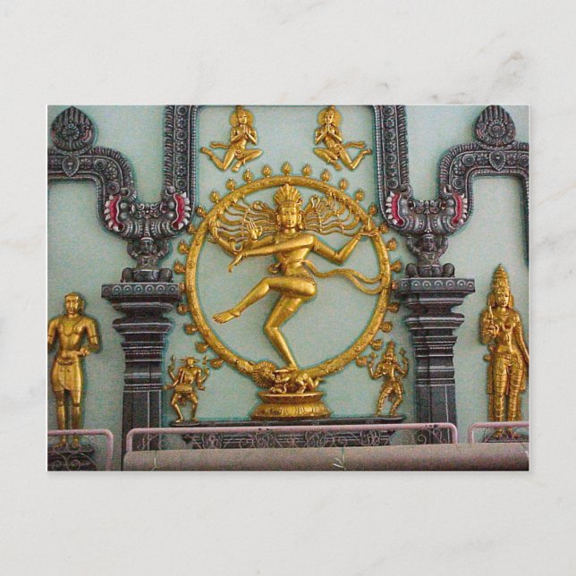 Carte Postale Temple Hindou Chettiar, Statue de Shiva (Devant)