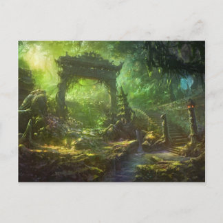 Carte Postale Temple japonais ruines paysage de la jungle