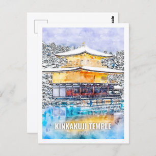 Carte Postale Temple Kinkakuji Japon Aquarelle de voyage