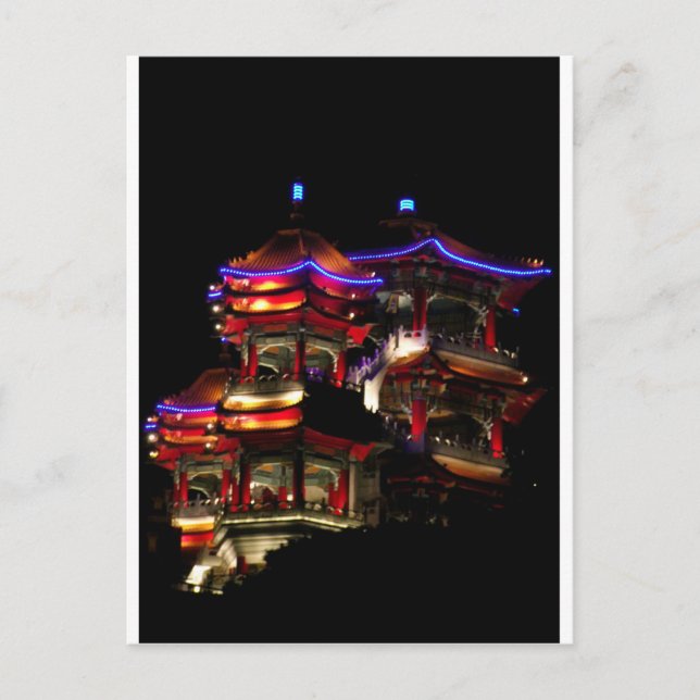 Carte Postale Temple la nuit (Devant)