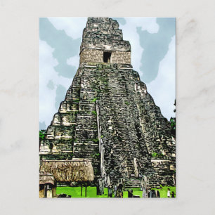 Carte postale : Temple maya à Tikal, Guatemala