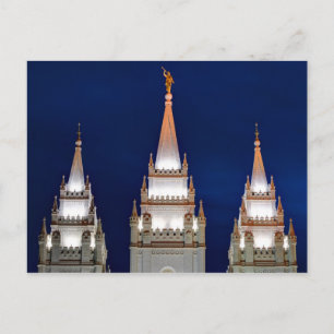 Carte Postale Temple mormon de Salt Lake LDS la nuit