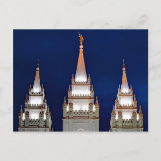 Carte Postale Temple mormon de Salt Lake LDS la nuit