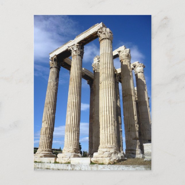 Carte Postale temple zeus bleu (Devant)