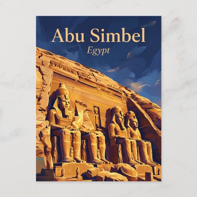 Carte Postale Temples d'Abou Simbel Égypte (Devant)