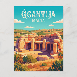 Carte Postale Temples de Ġgantija Malte
