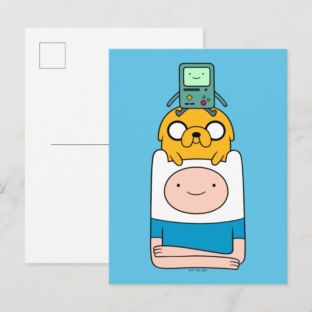 Carte Postale Temps d'aventure | BMO, Jake & Finn (Devant / Derrière)