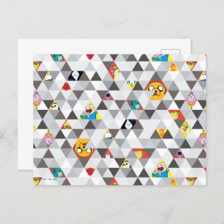 Carte Postale Temps d'aventure | Motif de caractères triangulair