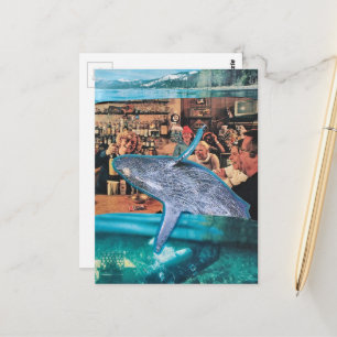 Carte Postale Temps de baleine surréaliste