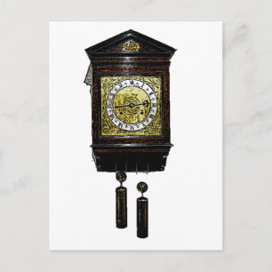 Carte Postale Temps de dessin de l'horloge vintage