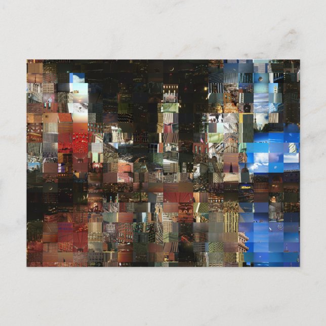Carte Postale temps mosaïque carré (Devant)