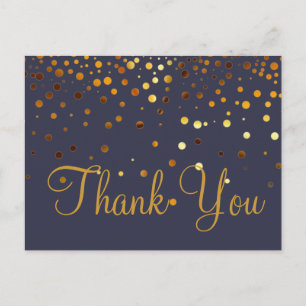 Carte Postale Tendance Inexpensive Pailleté Or Noir Merci