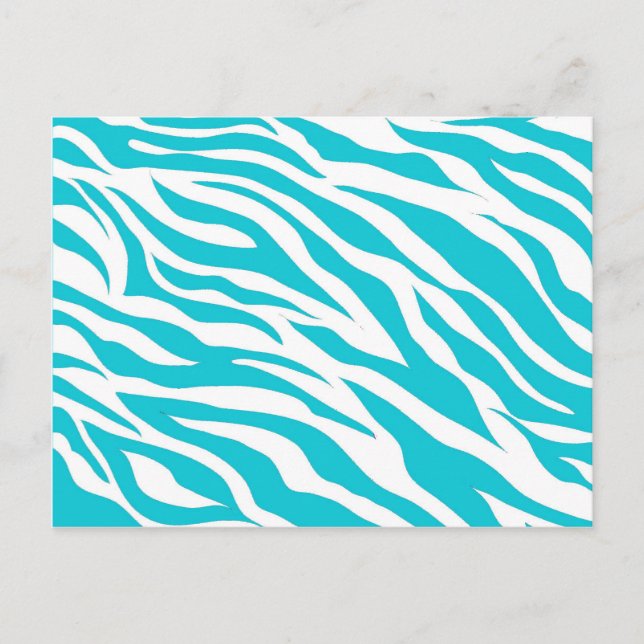 Carte Postale Tendance Turquoise Zèbre Blancs Frappes Posters de (Devant)