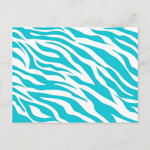 Carte Postale Tendance Turquoise Zèbre Blancs Posters de animaux