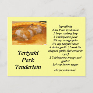 Carte Postale Tenderlonge de porc Teriyaki