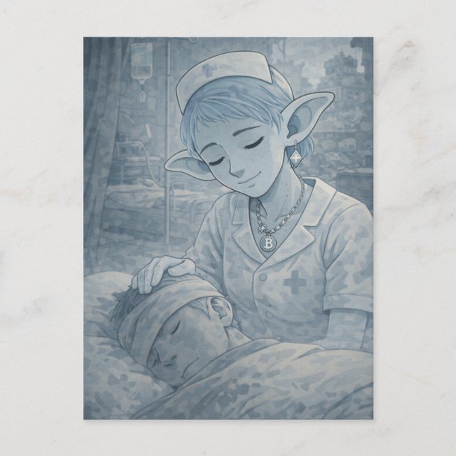 Carte Postale Tendresse / Infirmière / Hôpital  (Devant)