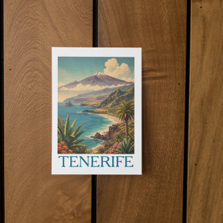 Carte Postale Tenerife aux couleurs vives Îles Canaries Vue du m