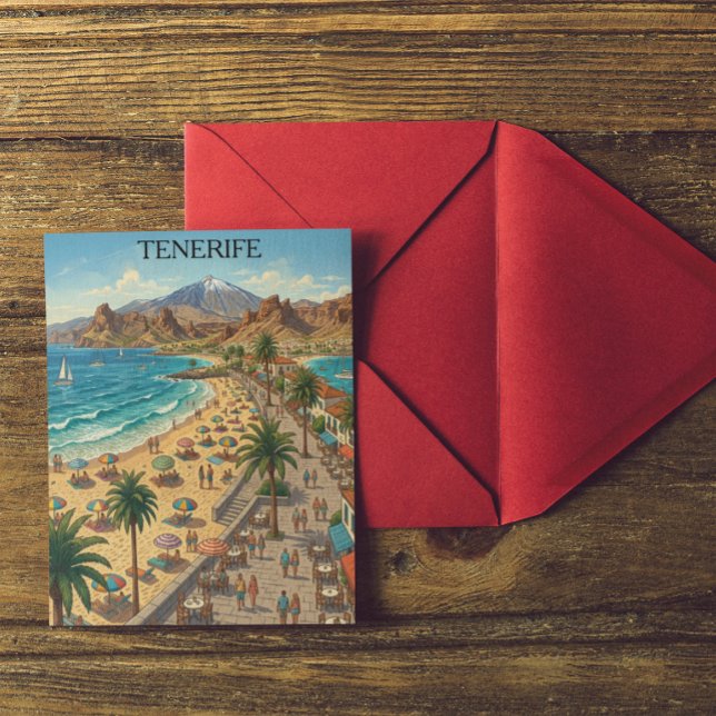 Carte Postale Tenerife Canaries Espagne Plage  (Retro Tenerife Canary Islands Spain Beach Postcard)