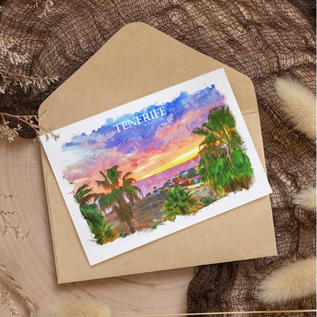 Carte Postale Tenerife Espagne Canary Island voyage vintage (tenerife vintage travel postcard)