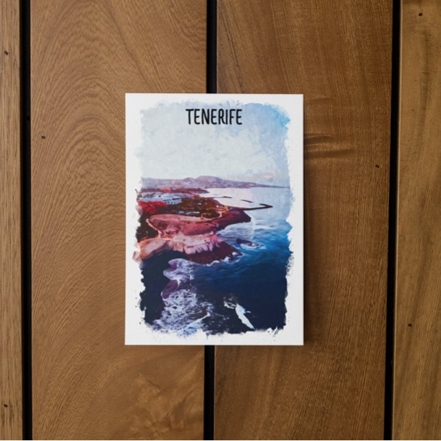 Carte Postale Tenerife Espagne Côte Canaries Voyage de l'île Sou (tenerife spanish island watercolor postcard)