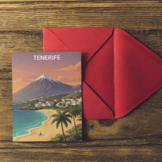 Carte Postale Tenerife Mont Teide Île Canarie Voyage Rétro