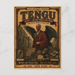 Carte Postale Tengu, Monstre de Cirque Vintage