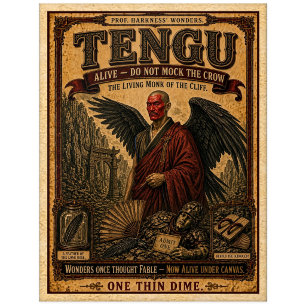 Carte Postale Tengu, Monstre de Cirque Vintage