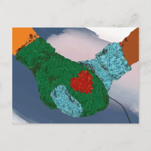 Carte Postale Tenir les mains imprimé d'art de couple, cadeaux d